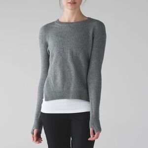 Lululemon Seva Sweater in Heather Medium Grey 100% Merino Wool